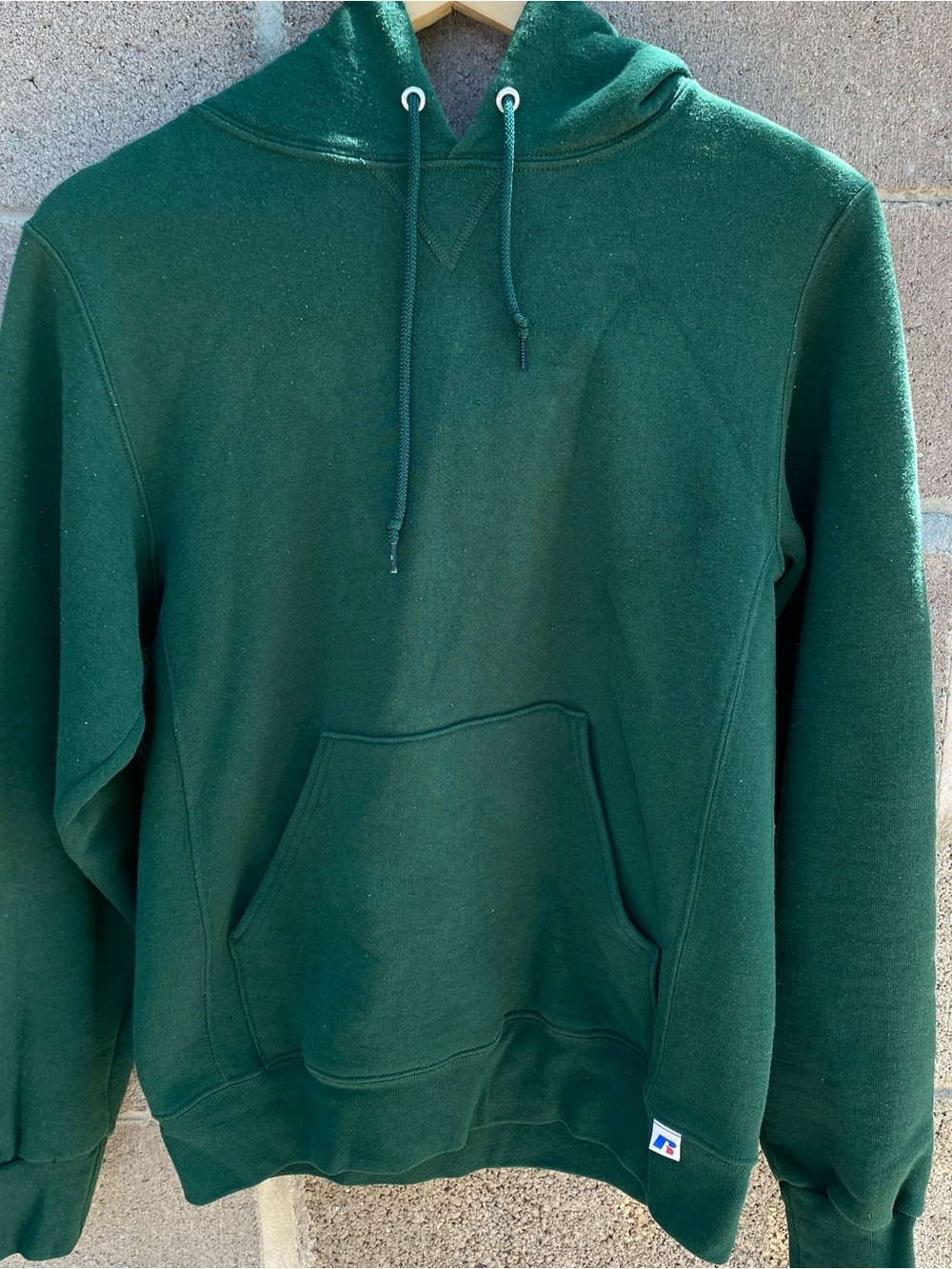 Vintage Russell Athletic Hoodie Mens Small Green Fleece Pullover 90s